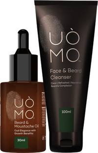 UOMO Face & Beard Cleanser for Men Beard and Face with Men Beard & Hair Growth Oil