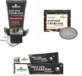WHEEZAL Charcoal Combo of Facewash, Soap and Toothpaste