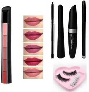 wryak lipstick 5in1, 3in1, heart eyelashes,kajal