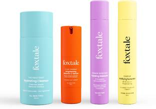 Foxtale Morning Glory Skin Kit | Cleanser + Moisturizer + Vit C Serum + Matte Sunscreen