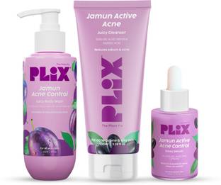 The Plant Fix Plix Jamun Skincare Combo, Cleanser, Body Wash and Active Acne Serum Combo For Active Acne
