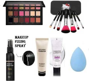 mkldsrh rose gold eyeshadow with makeup brushes with fixer foundation primer beauty blenders for face make up kit