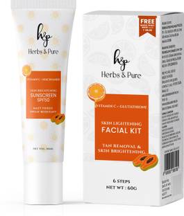 Herbs and Pure Vitamin C Facial Kit for Tan Removal & Sunscreen SPF 50 Matte Finish
