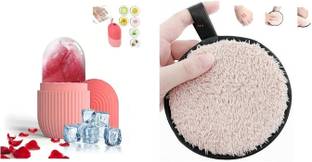 J & F Ice Roller Reusable Massage Tool With Multicolor Cleaning Puff