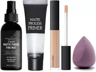 Zailie Makeup kit combo of Face Primer, Concealer, Makeup Fixer and Puff