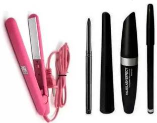 Tgytryrf Eyeliner, Mascara, Eyebrow Pencil, Kajal Pencil & Hair straightener Mini Professional Hair Straighteners