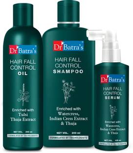 Dr Batra's Hair Fall Control Oil, Hair Fall Control Shampoo & Hair Fall Control Serum