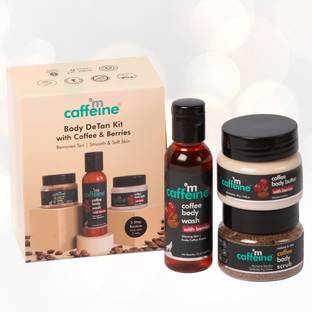 mCaffeine Body Care Gift Set | Berries Body Wash, Scrub & Butter | Men & Women