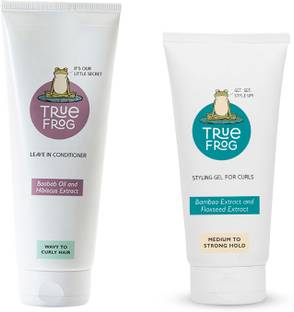 True Frog Leave In Conditioner (200ml) + Styling Gel For Curls (150ml) | Style and Define Duo For Long Lasting Curls