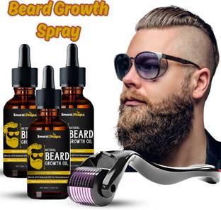 smartdrops Beard Combo Kit | Beard Growth Oil Vitalizer and Derma roller 0.5mm For Perfect Beard Growth