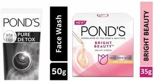 POND's BRIGHT BEAUTY CREAM 35G + ANTI POLLUTION FACEWASH 50G