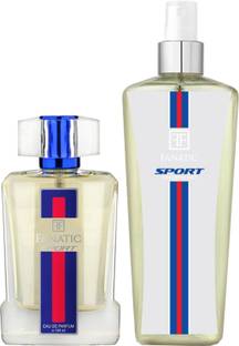 FANATIC Sport 100 Ml Perfume & Body Mist 250 Ml - Long Lasting Perfume Combo Set for Men