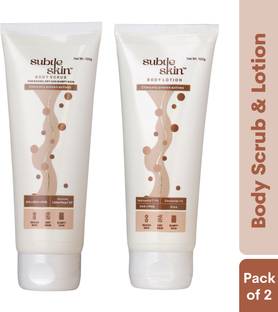 Subtle Skin Combo Pack with Scrub and Body Moisturizer | For Dry, Rough and Bumpy Skin