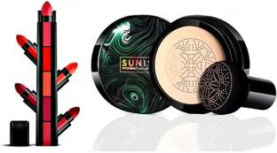 SUBHMUN Mushroom head air cushion cc cream Foundation & 5 Step Matte Lipstick Multicolor