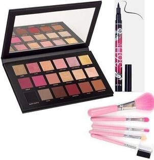 GROOVS ROSE GOLD EYESHADOW PALETTE +5in1 MAKEUP BRUSH + EYELINER ( 3 ITEM IN SET )