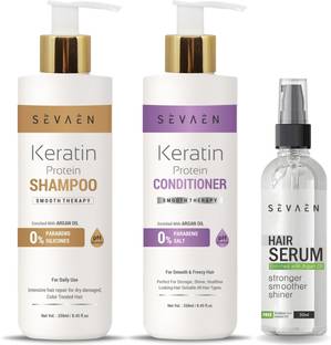 SEVAEN Keratin Shampoo With Keratin Conditioner and Professional Hair Serum