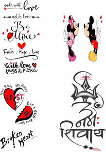surmul Heart, Shiva And Cartoons Heart Temporary Tattoo for male And Femakle Tattoo
