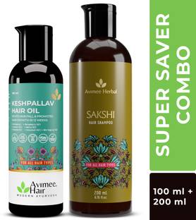 Avimee Herbal Keshpallav Hair Oil (100mL) + Sakshi Hair Shampoo (200mL) (Super Saver Combo)
