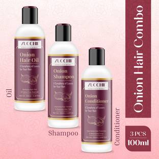 ZUCCHII Onion Hair Combo Kit Shampoo, Hair OIl, Hair Conditioner 100ml (3 Items in the set)