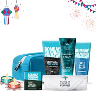 BOMBAY SHAVING COMPANY Shaving Gifting Kit For Men with Pre-Shave Scrub, Shaving Cream