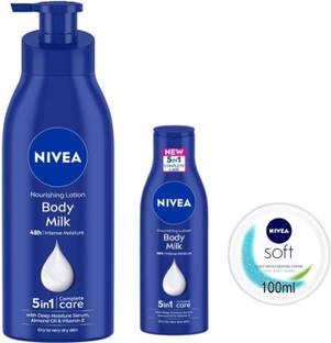 NIVEA Bodymilk 400ml and 75ml Soft 100ml set of 3pc