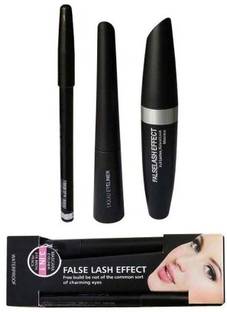 J & F 3 in 1 Eye Makeup Combo ( Eyeliner , Mascara ,Eyebrow Pencil )