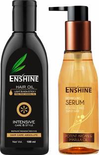 Enshine Hair Growth Combo - Hair Oil 100ml + Detangling Hair Serum 110 | for Frizz Free Shiny & Strong Hair