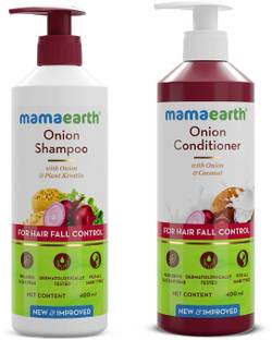 Mamaearth Hair Fall Control Combo(Onion Shampoo, 400ml + Onion Conditioner, 400ml)