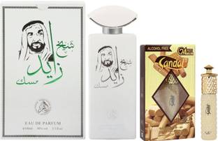 AL FAKHR Sheikh Zayed Musk Perfume 100ML & Sandal Attar 6ML AQD