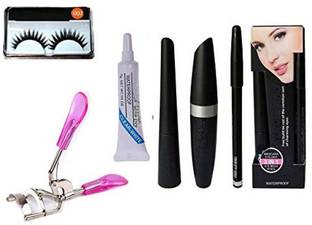 Beauzy Eye Makeup Combo of 4, 3in1 Volumising Mascara, Eye Glue, Curler and a Lash! Eye Makeup Essential Kit