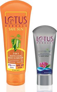 LOTUS HERBALS Combo Pack - Safe Sun Matte Look Sunblock SPF-