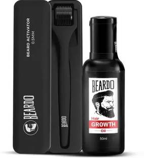 BEARDO Hair Growth Oil | BEARD GROWTH Duo Booster | Activator Roller for Men 0.5 mm