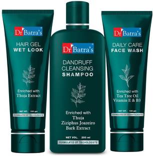 Dr Batra's Dandruff Cleansing Shampoo - 200 ml, Hair Gel - 100 gm and Face Wash Daily Care -