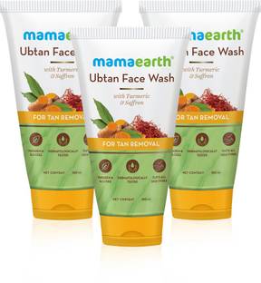Mamaearth Ubtan Natural  with Turmeric & Saffron (Pack of 3) Face Wash