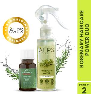 Alps Goodness Rosemary Haircare Power Duo - Rosemary Water Hair Spray (200ml) & Rosemary Essential Oil (10ml) | Hair Growth | Strengthens Hair