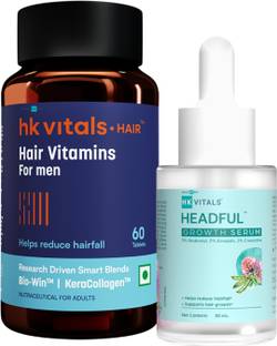HEALTHKART Vitals Hairfall Solution Kit Stage 1- Hair Multivitamin & Hair Serum