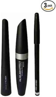 wotsriab Combo Waterproof Eyeliner, Mascara, Eyebrow Pencil (Mascara set combo) Black color