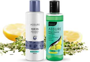 ASSURE Deep Cleanse Shampoo enriched with Lemon and Thyme (200ml) & Hair Oil (200ml)
