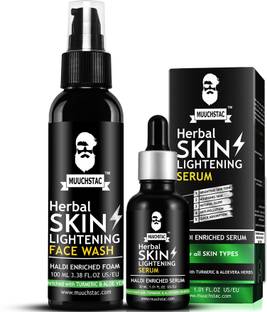 MUUCHSTAC Skin Lightening Haldi (Turmeric) Face Wash and Serum Combo for Men