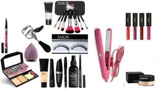 Zailie Foundation, Primer, Fixer, Eyelash, Eyebrow, Curler, Eyeliner, Brush , straightener , lipstick,lspwdr,