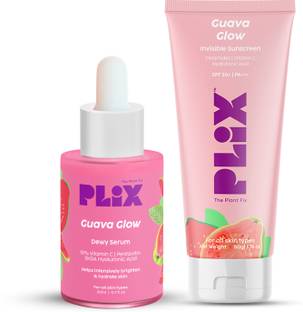 The Plant Fix Plix Glow Sunscreen-50g and 10% Vitamin C Guava Face Serum-20ml Combo
