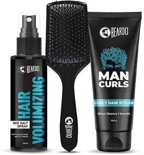 BEARDO Hair Volumizing Sea Salt Spray, Curls Curly Hair Styler & Detangling Hair Brush