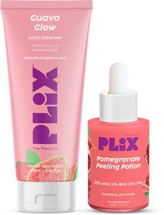 The Plant Fix Plix Vit C Guava Juicy Face Wash& 25% AHA+ 2% BHA + 5% PHA Pomegranate Peeling Potion