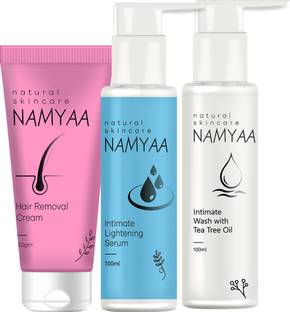 Namyaa Intimate Care Kit- Intimate Lightening Serum, Intimate Wash, Bikini Line Hair Removal Cream
