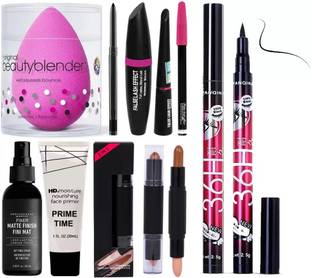 SHEFFO Eyeliner,Mascara,Eyebrow,Fixer,Primer Lipstick Contour Eyeshadow,Sponge Puff