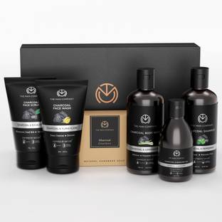 THE MAN COMPANY Charcoal Grooming Kit (Body Wash, Shampoo, Face Scrub, Face Wash, Cleansing Gel, Soap Bar) Set of 6