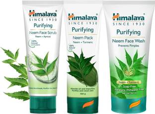 HIMALAYA PURIFYING NEEM FACE WASH 150ML + FACE SCRUB 100G + FACE PACK 100G