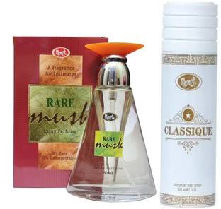 MONET 1 RARE MUSK PERFUME 50ML , 1 CLASSIQUE DEODORANT 200ML , PACK OF 2