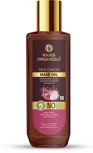 khadi ORGANIQUE Red onion Hair Oil with Keratin Protein booster, Nourishes hair follicles, Anti - Hair loss, Regrowth hair  Hair Oil