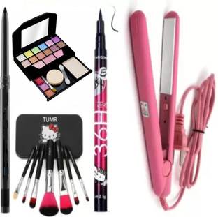 TUMR 5024 MULTICOLOR MAKEUP KIT WITH STRAIGHTNER AND ALL IN FACE MAKEUP COMBO PACK